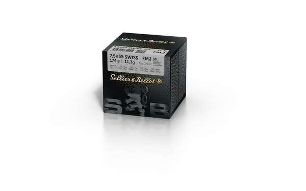 Büchsenpatrone Sellier & Bellot SWISS FMJ 174grs 7.5x55 (GP11) - VE 50 Schuss, Bild 1